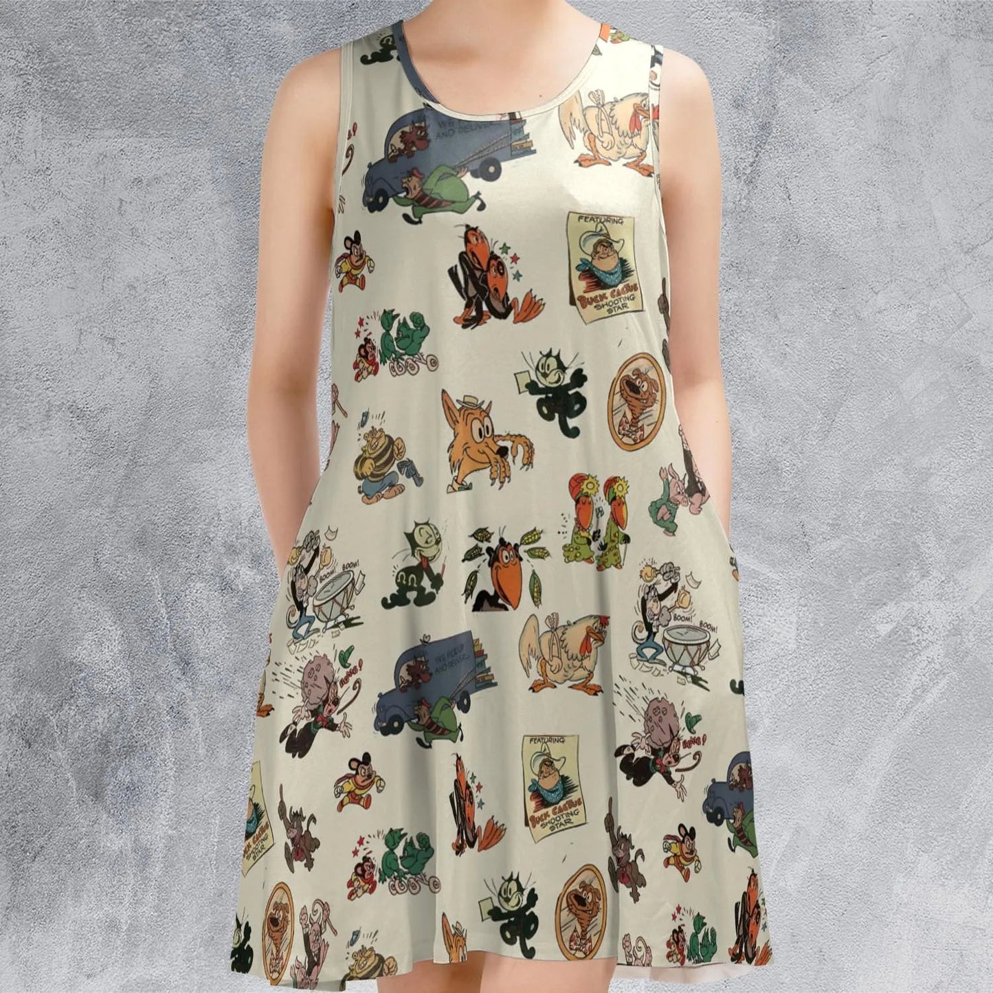 Casual Sleeveless Dress - 7J2LZMXR