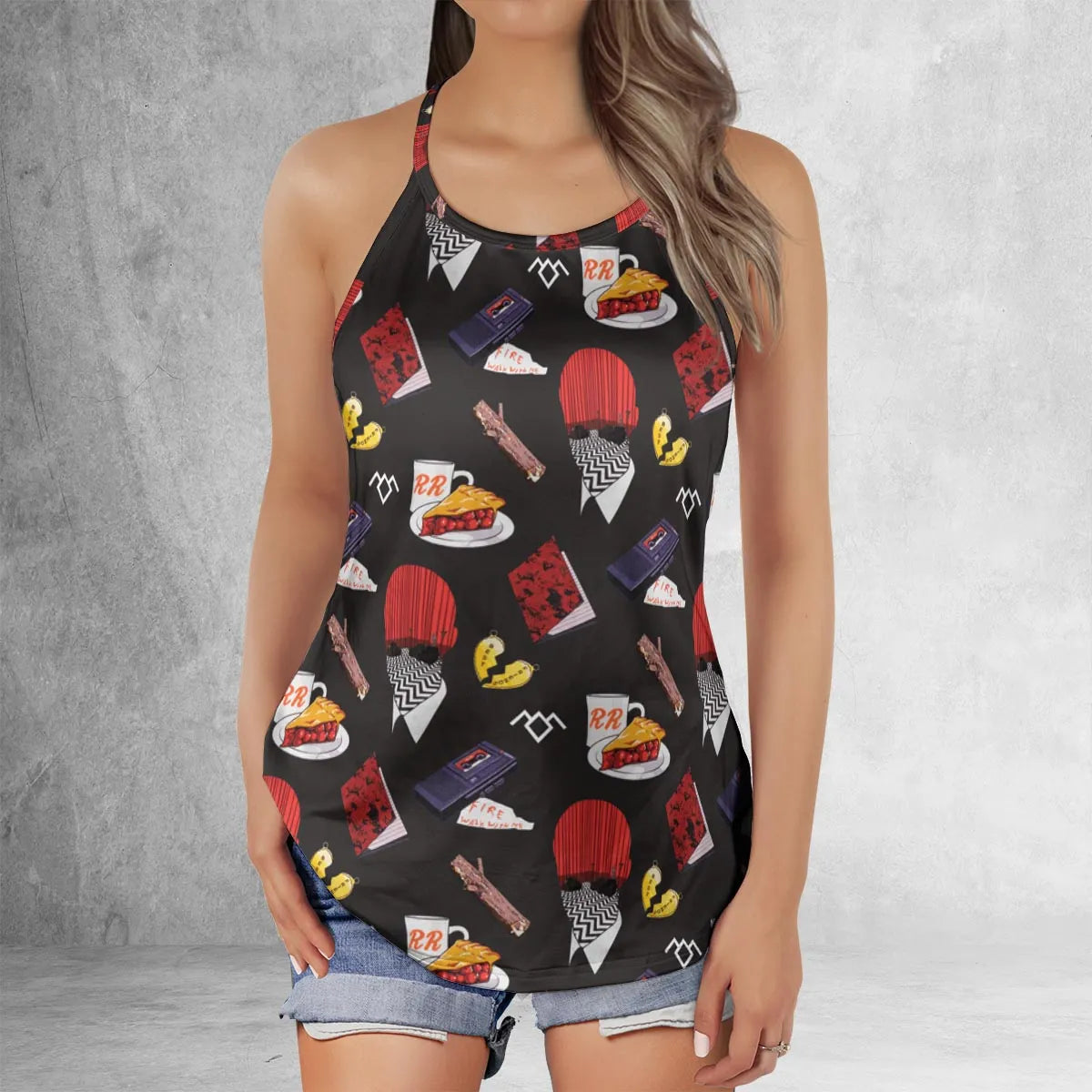 Lattice Back Tank Top - SQVSEKYD