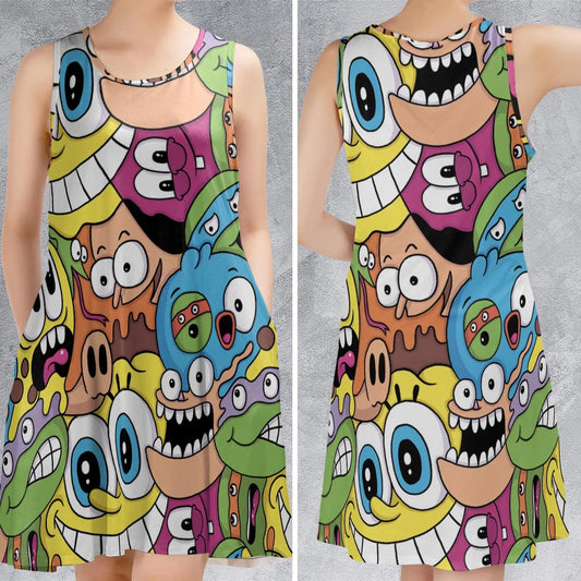 Casual Sleeveless Dress - 9AQADE7F