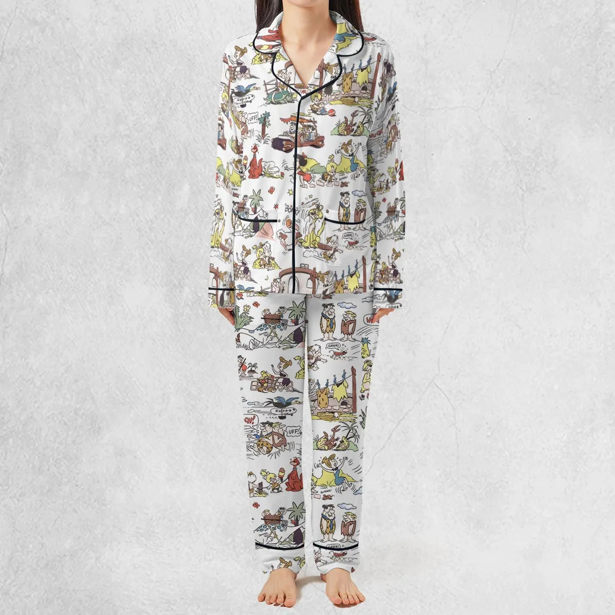 Stretch Long-Sleeve Pajamas Set - 7VW37JHV