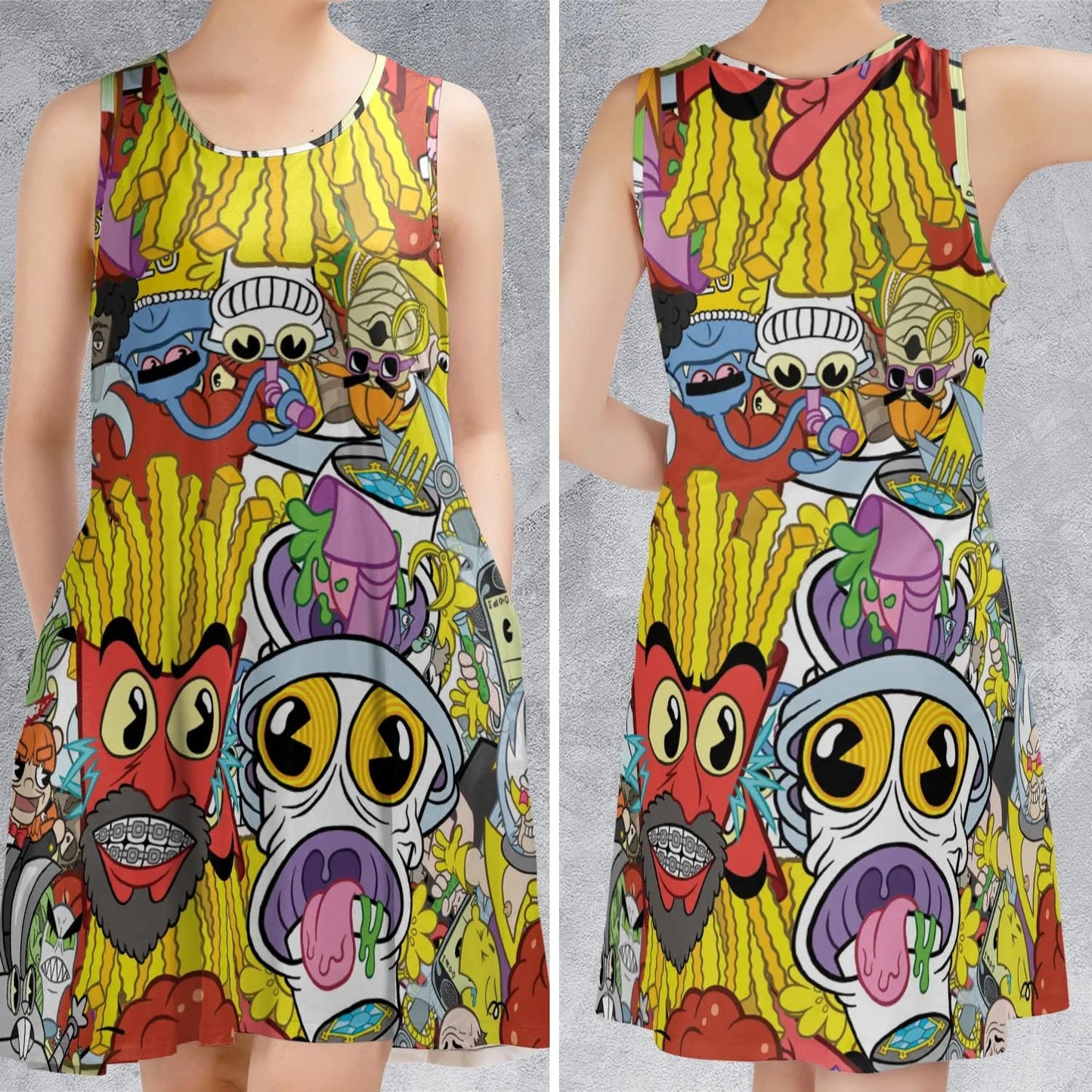 Casual Sleeveless Dress - R3DGFDF2