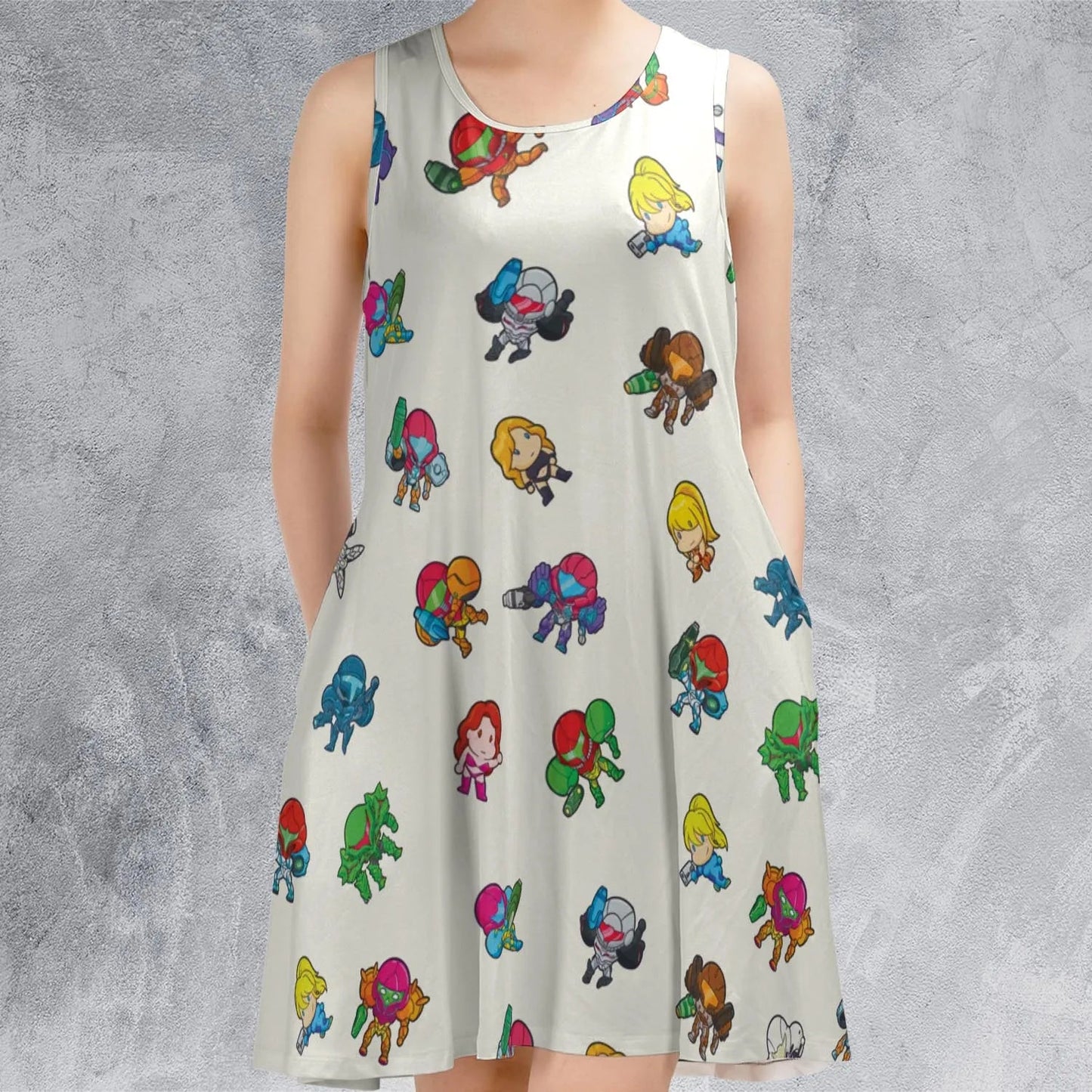 Casual Sleeveless Dress - 3JGYBYJV