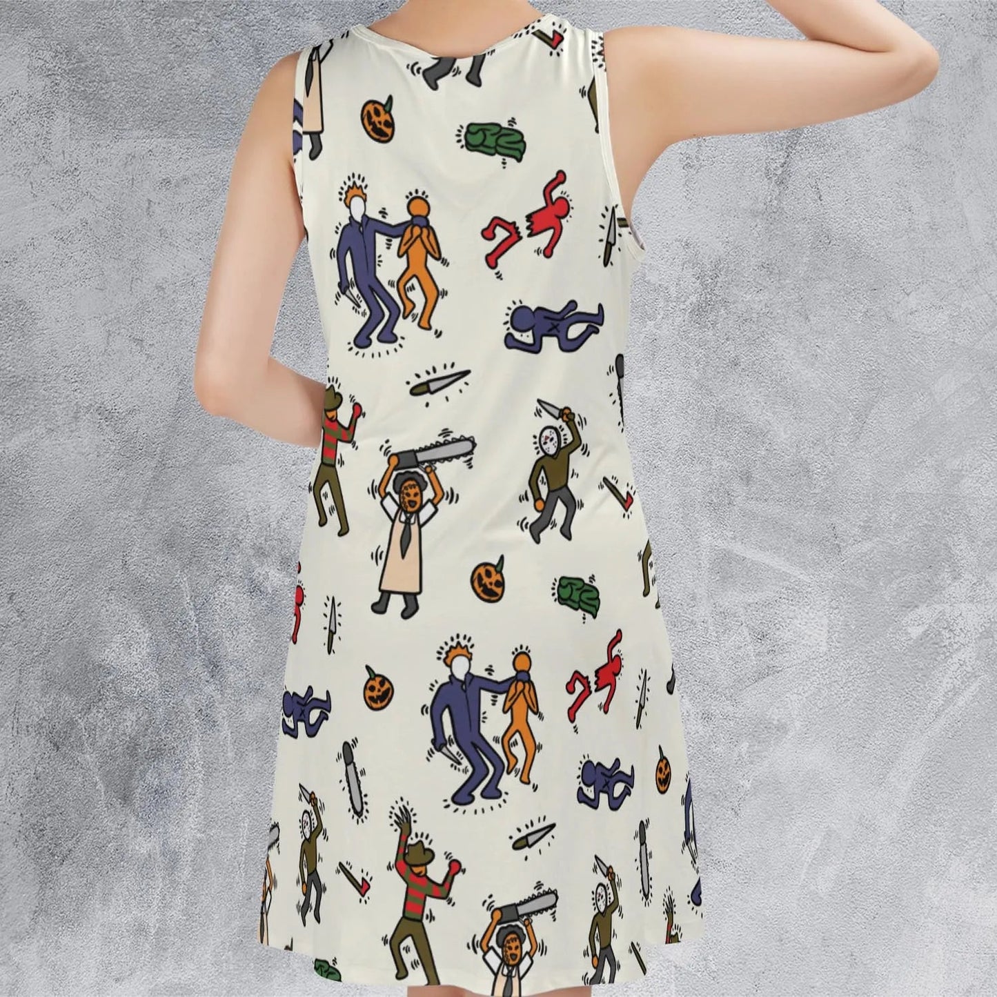 Casual Sleeveless Dress - HLM4KQNB