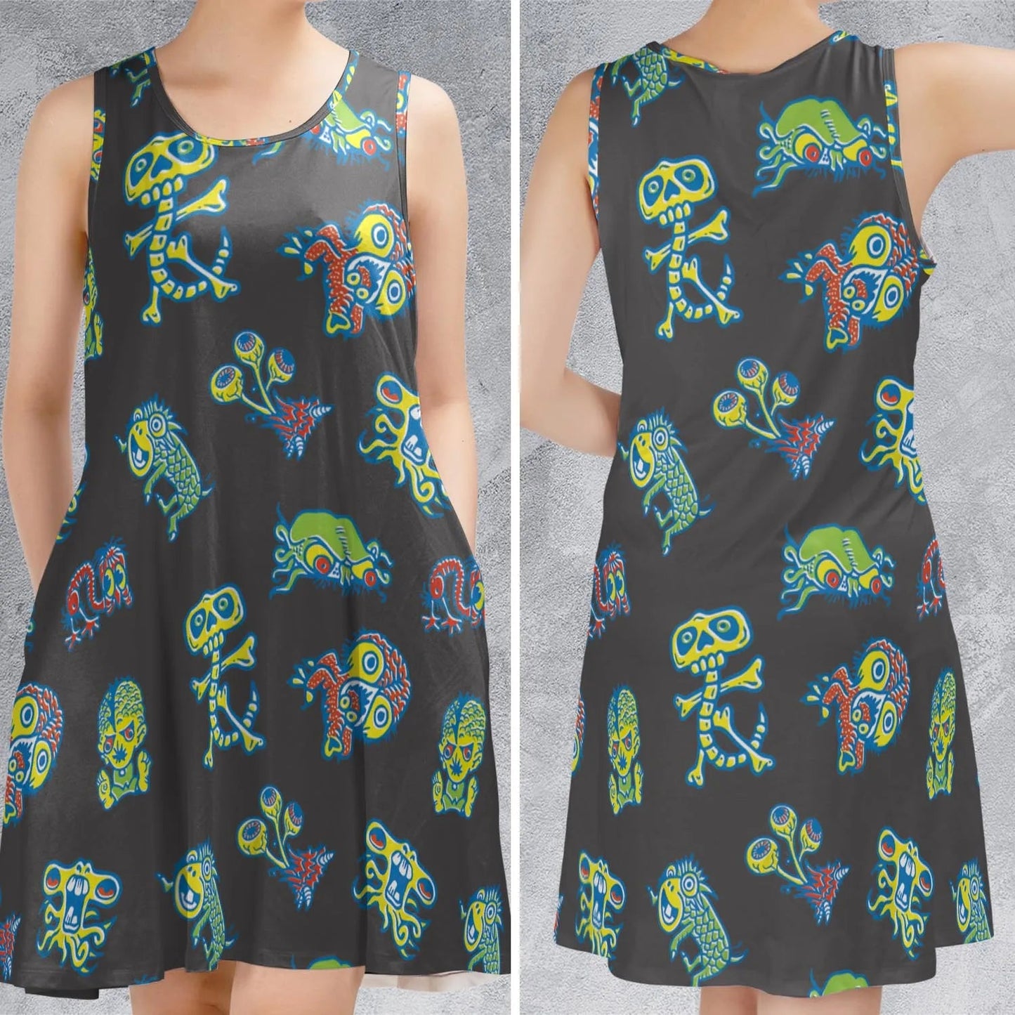 Casual Sleeveless Dress - JFJ1LT8B