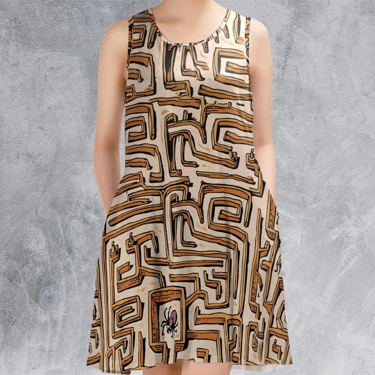 Casual Sleeveless Dress - 7XD4MPET