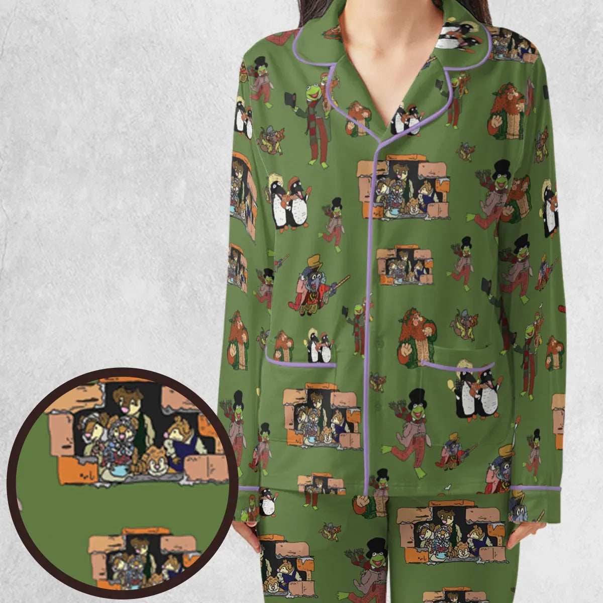 Stretch Long-Sleeve Pajamas Set - QG2UQY8B