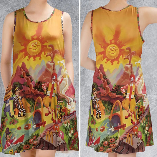 Casual Sleeveless Dress - 7FG6T1YD