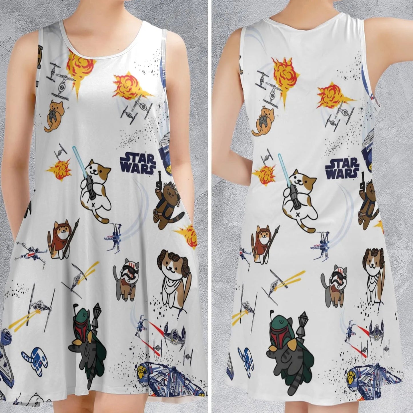 Casual Sleeveless Dress - ZNUQLBMJ