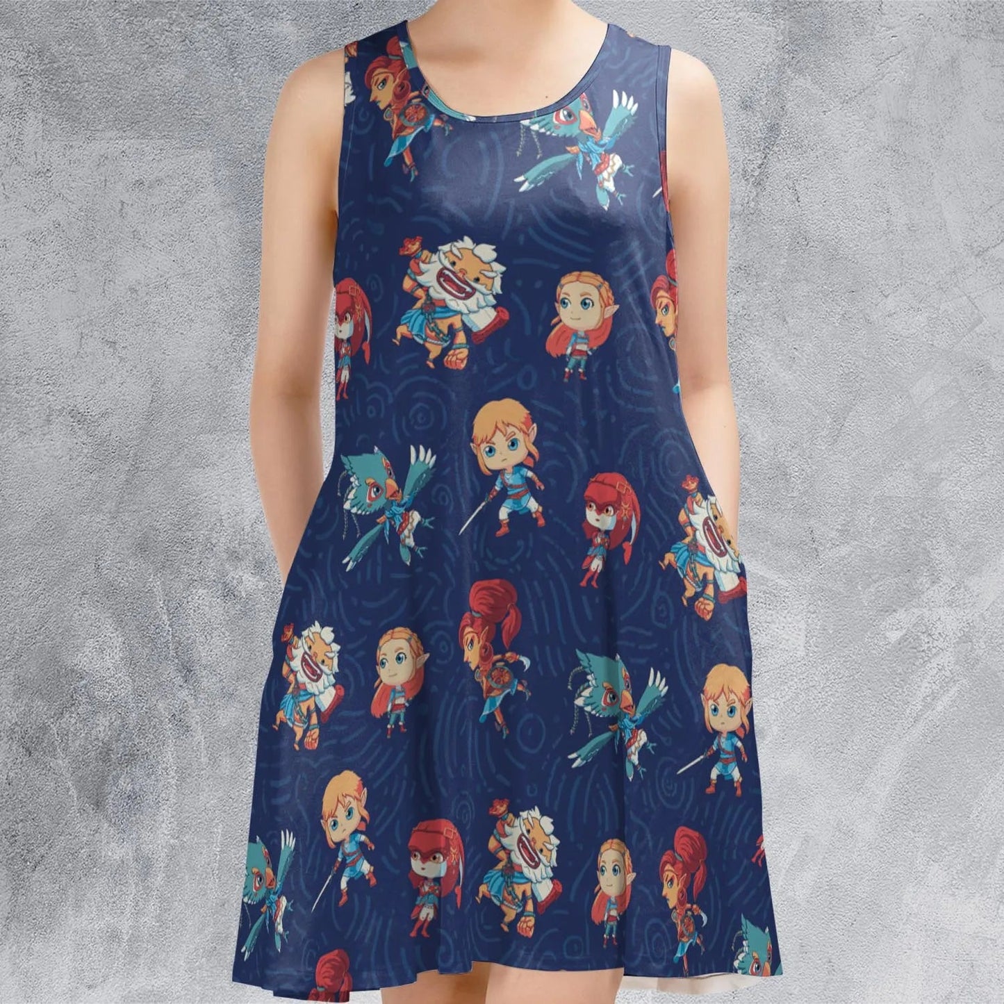 Casual Sleeveless Dress - T3C8BE4G