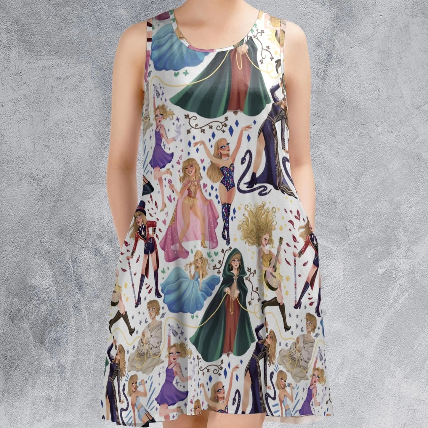 Casual Sleeveless Dress - QFMFY49A