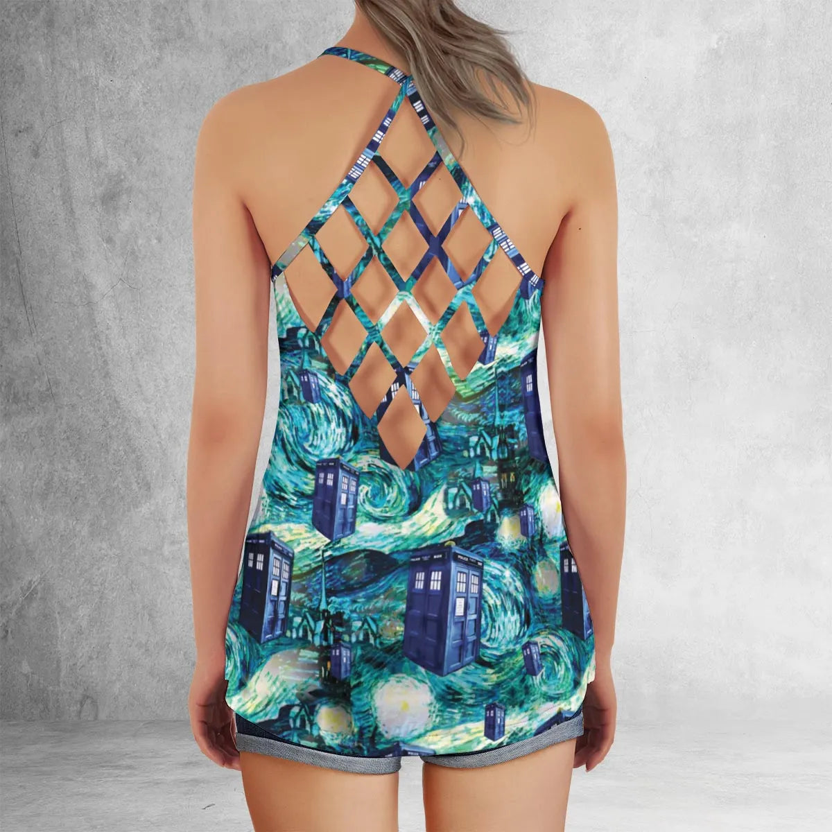 Lattice Back Tank Top - EJAHKRNC