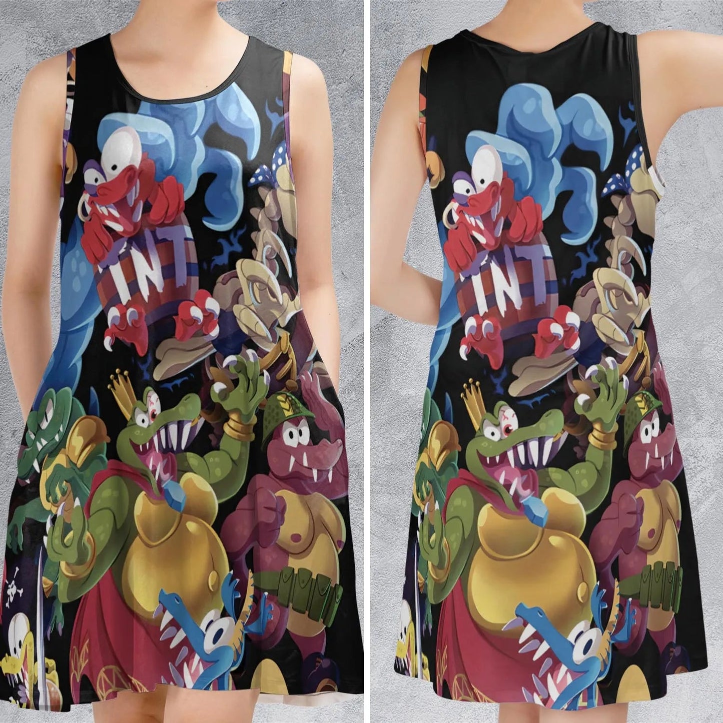 Casual Sleeveless Dress - P4HVM7T4